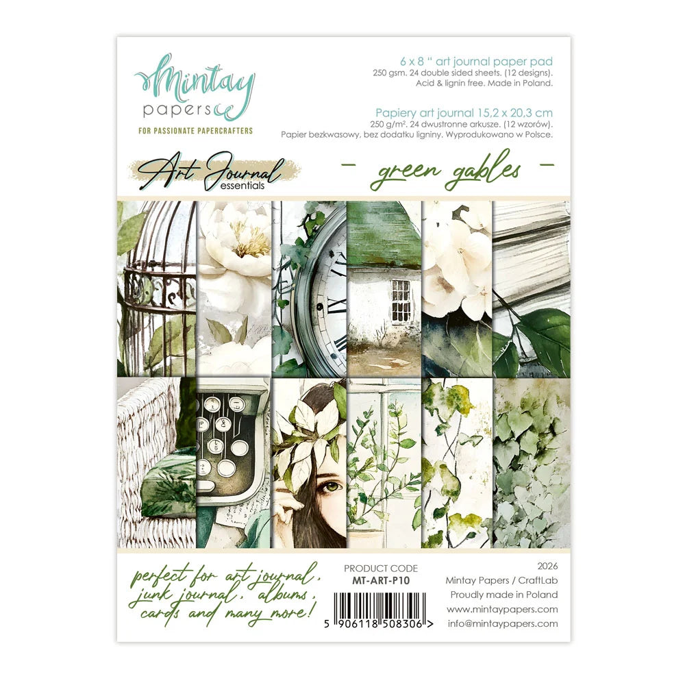 A5 paper pad wiith green and cream elements by Mintay