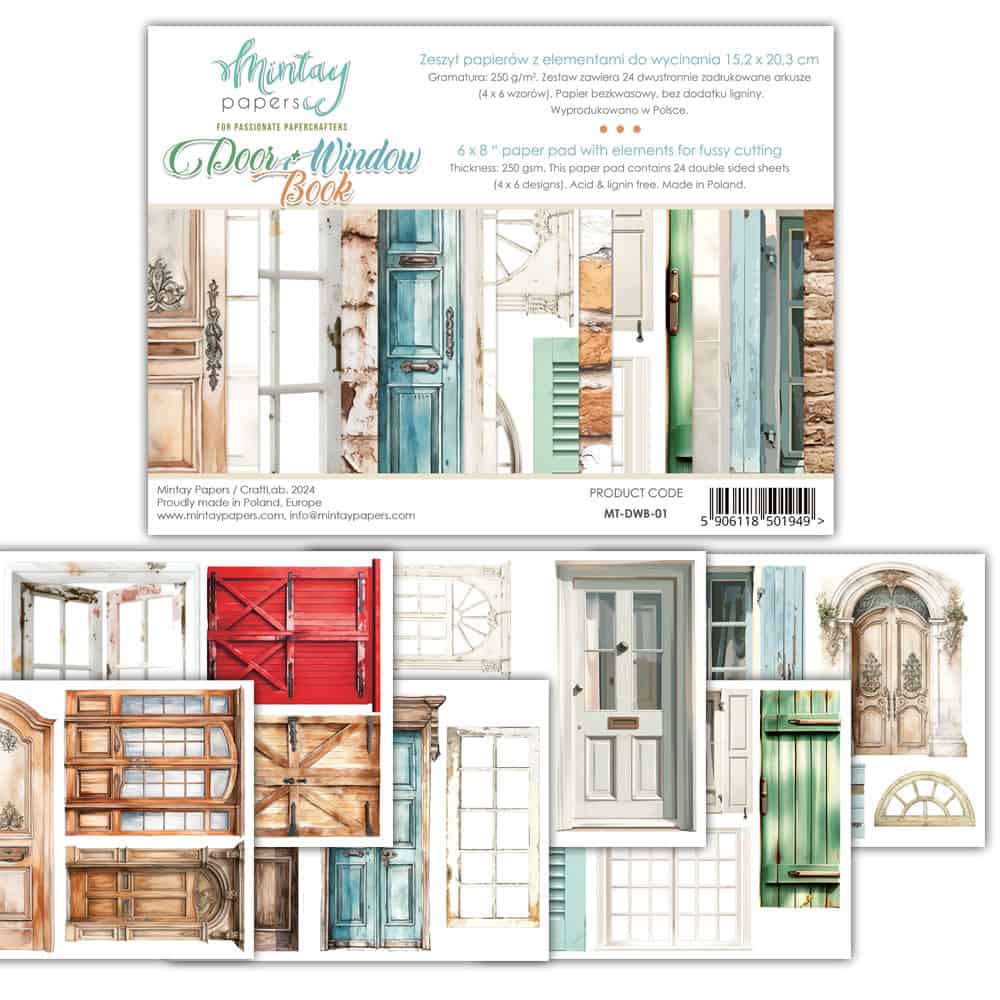 A5 Paper pad with doors and windows that can be fussy cut into ephemera