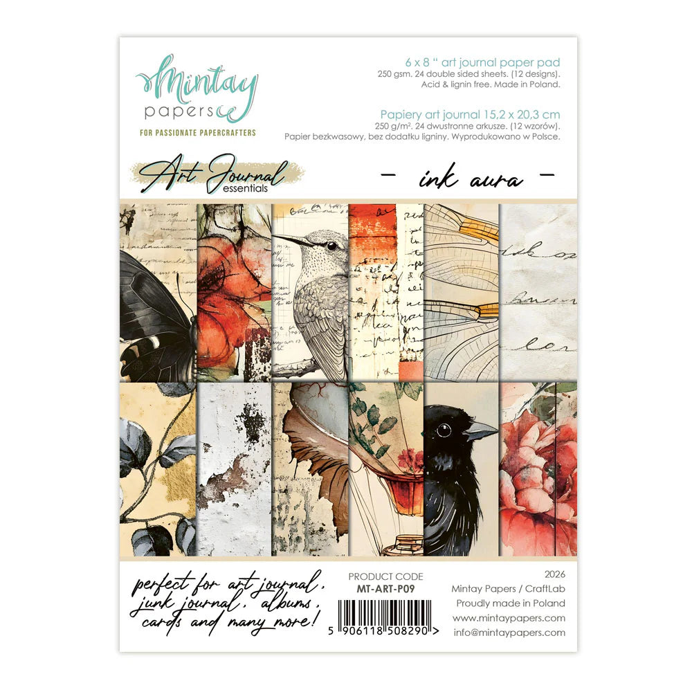 Inky watercolour illustrations on a white background