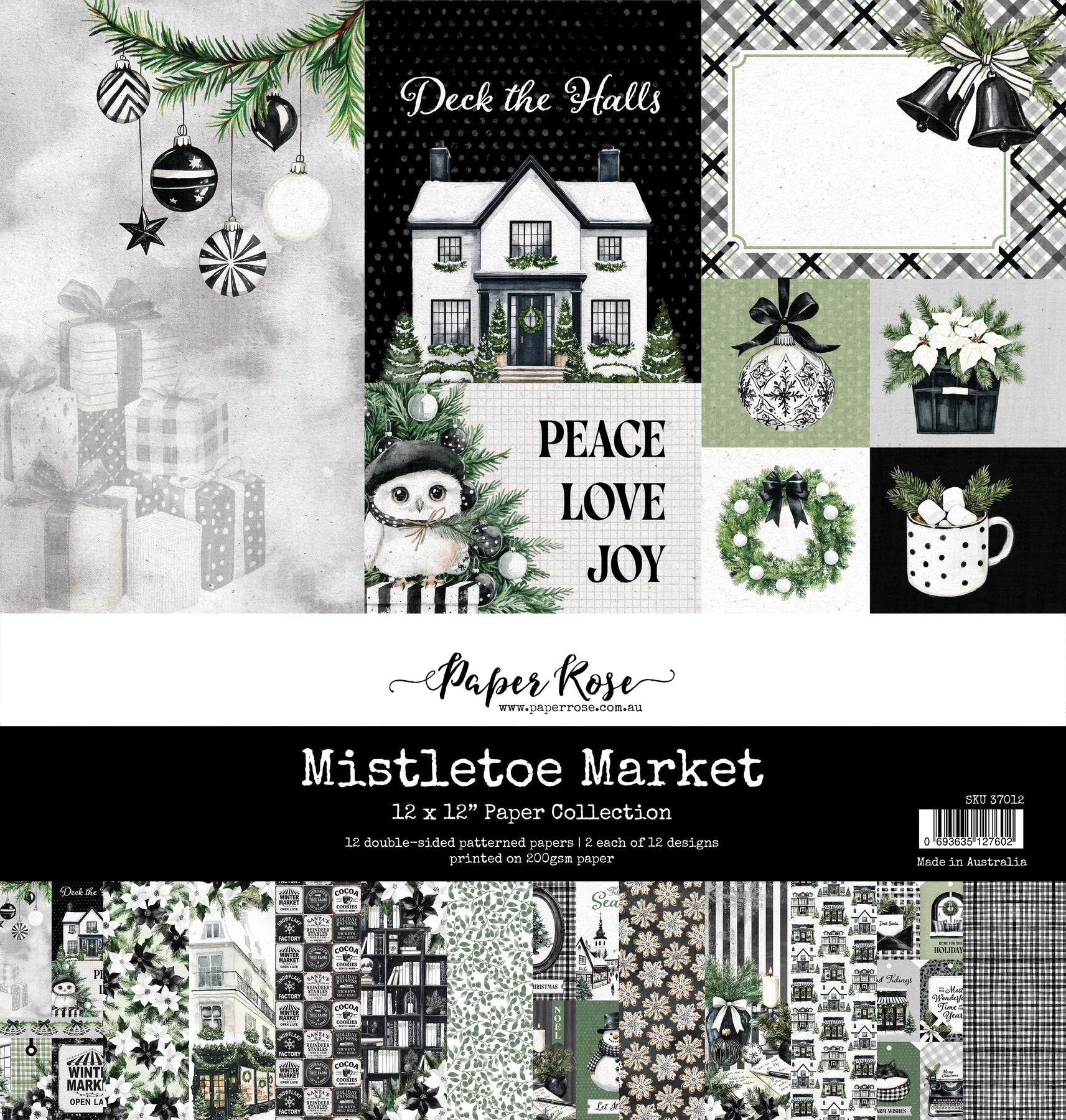 Paper Rose Studio - Mistletoe Market - 12x12 Paper Collection
