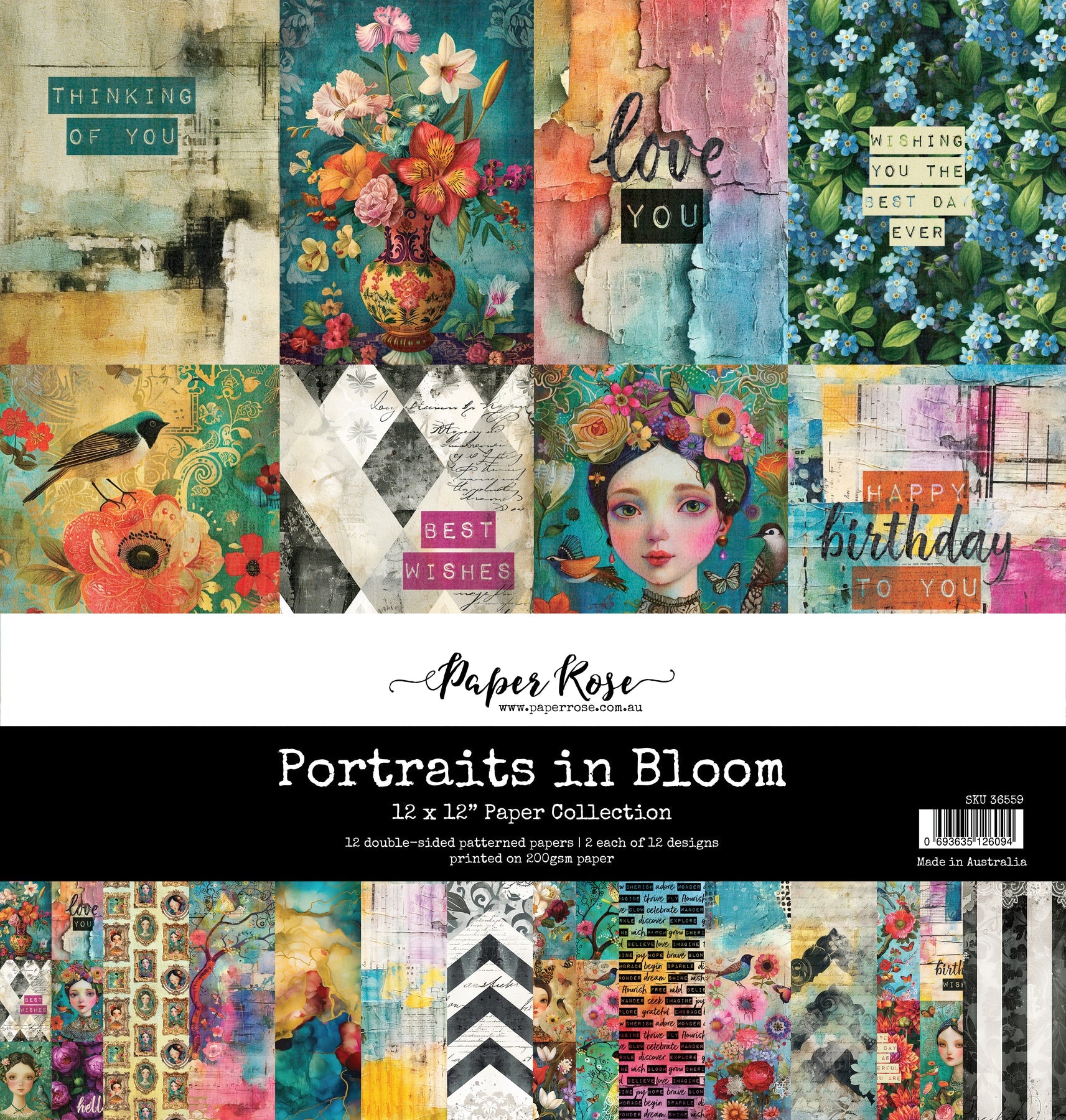 Paper Rose Studio - Portraits In Bloom - 12x12 Paper Collection