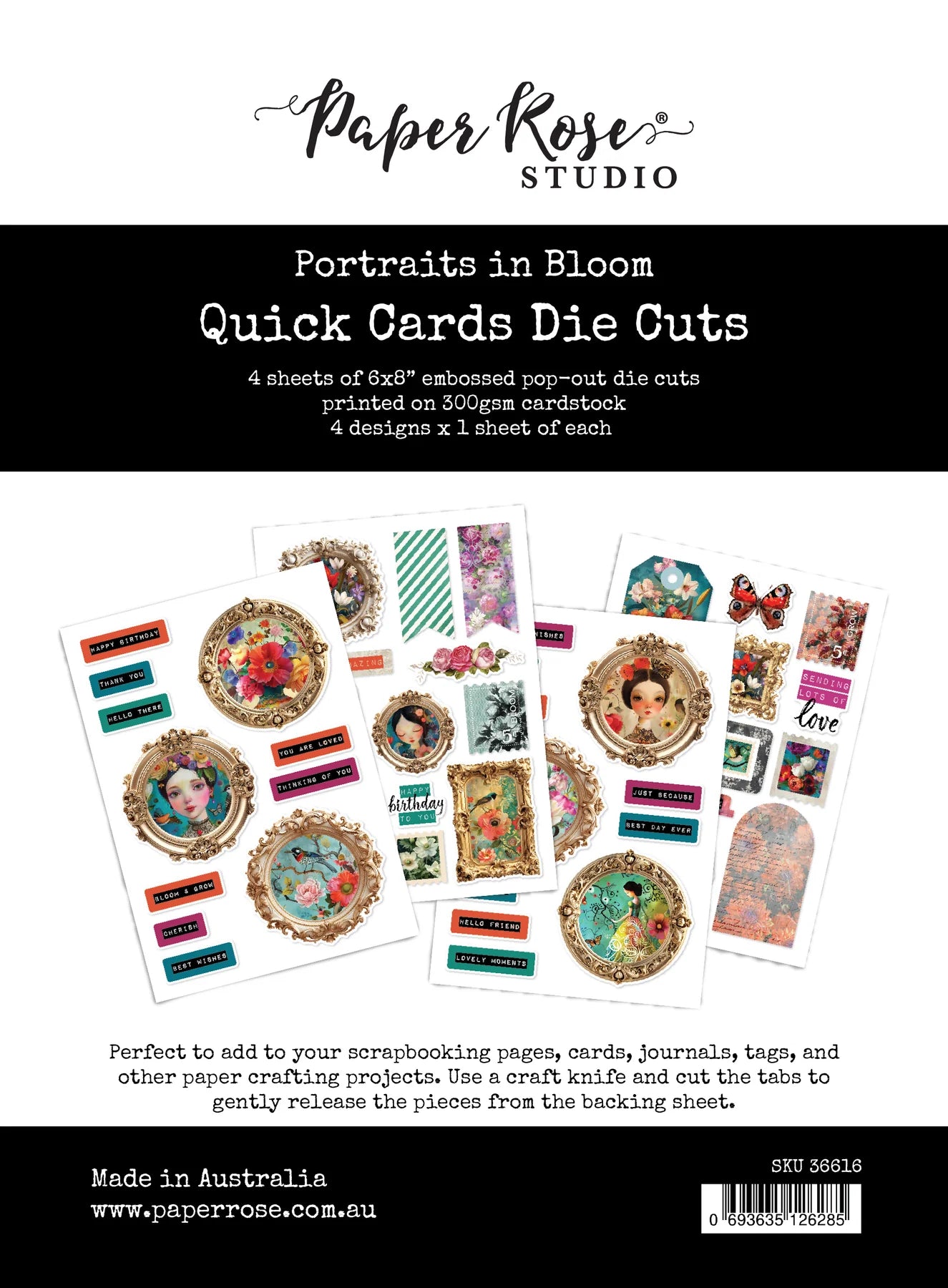 Paper Rose Studio - Portraits In Bloom - 6x8 Quick Card Die Cuts