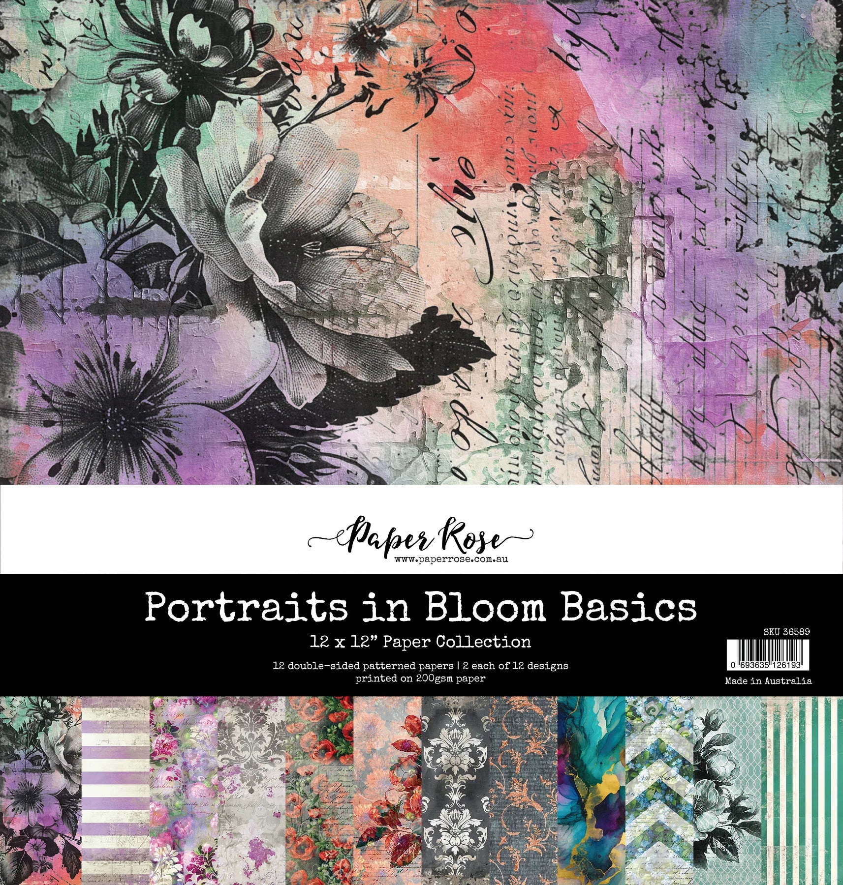 Paper Rose Studio - Portraits In Bloom Basics - 12x12 Paper Collection