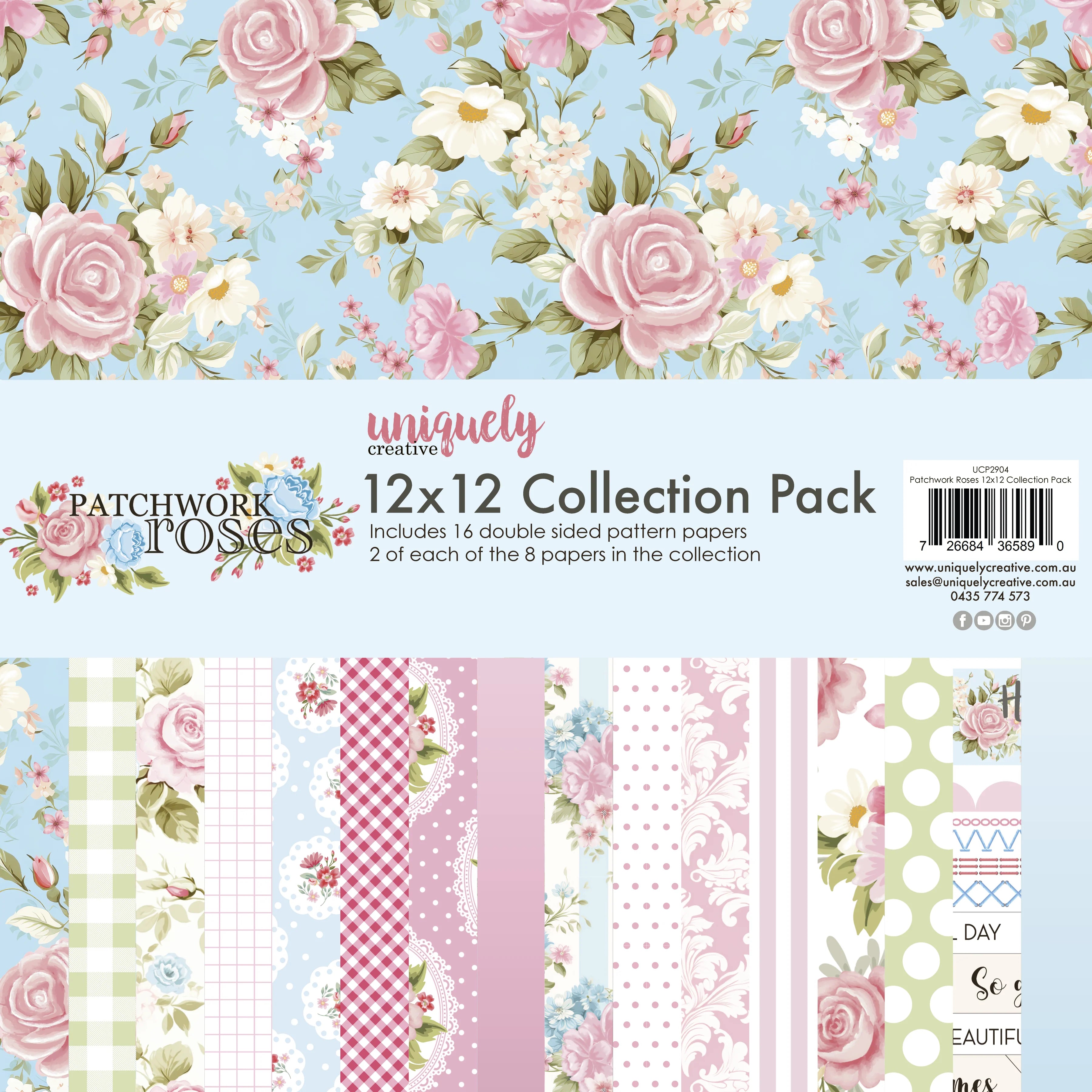 Uniquely Creative - 12x12 Collection Pack - Patchwork Roses