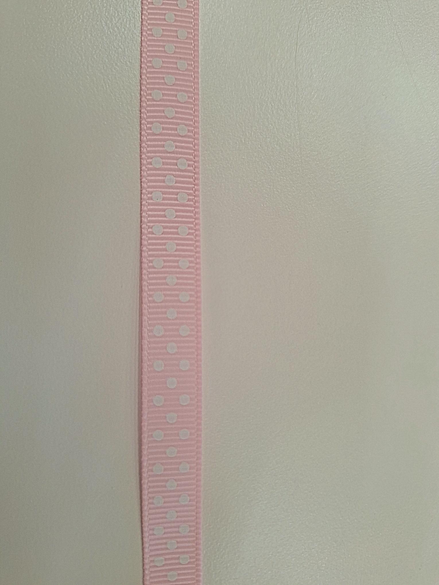 Polka Dot Crossgrain Ribbon 10mm - Pink