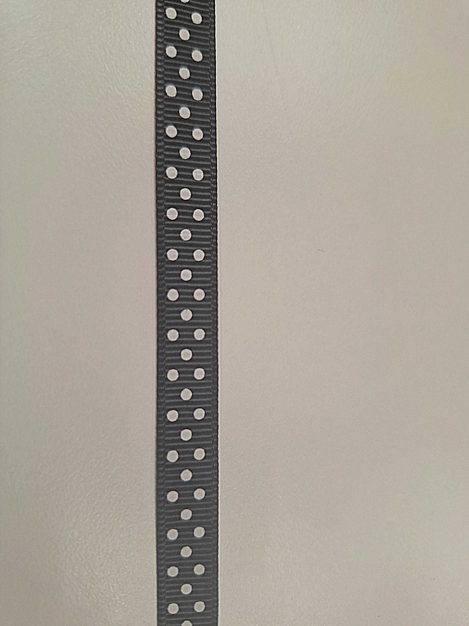 Polka Dot Crossgrain Ribbon 10mm - Black