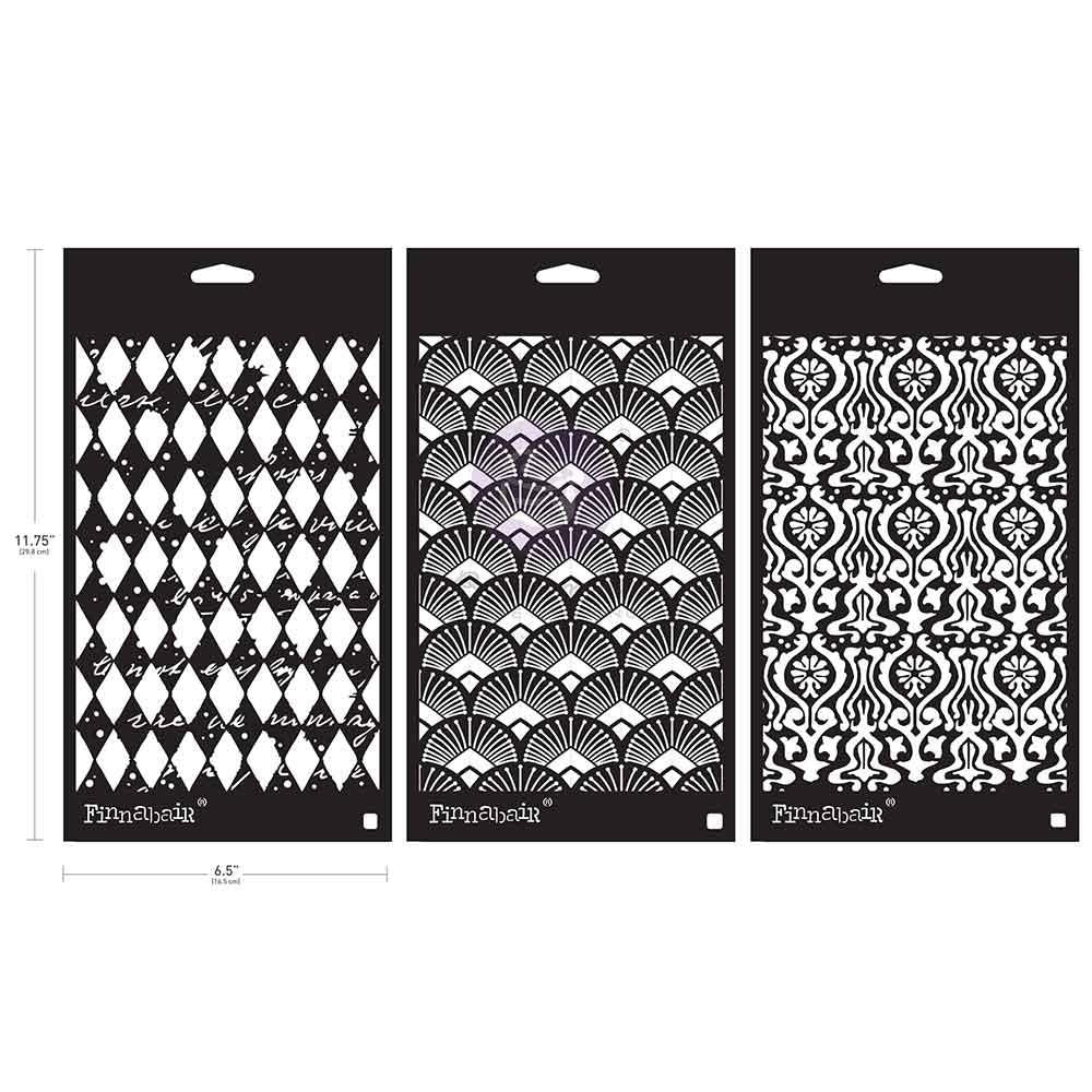 Finnabair Stencil Set Decadent Walls Three bold patterns, full of character. 