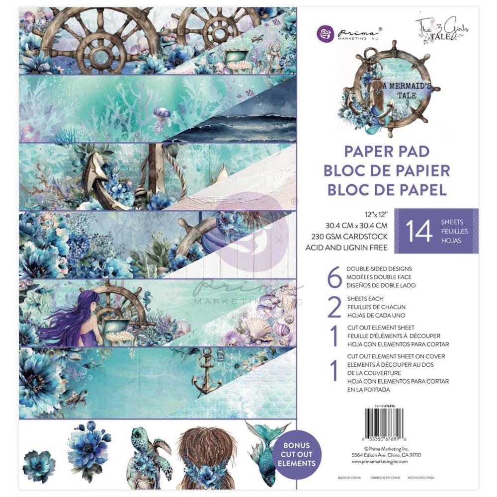 Prima Marketing 12x12 Double-Sided Paper Pad - A Mermaids Tale