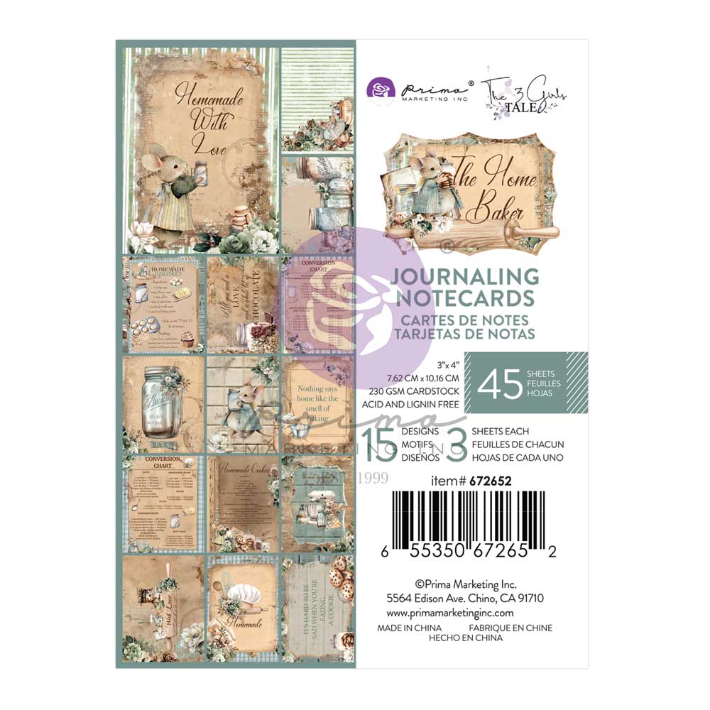 Prima Marketing Journaling NoteCards - The Home Baker