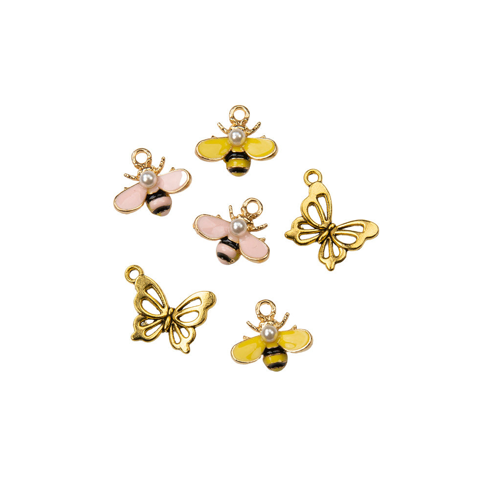 Prima Miel Collection Metal Charms - Butterfly and Bee