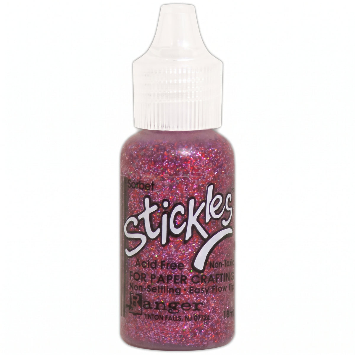 Ranger Stickles glitter glue in a clear squeeze bottle with a precision applicator tip