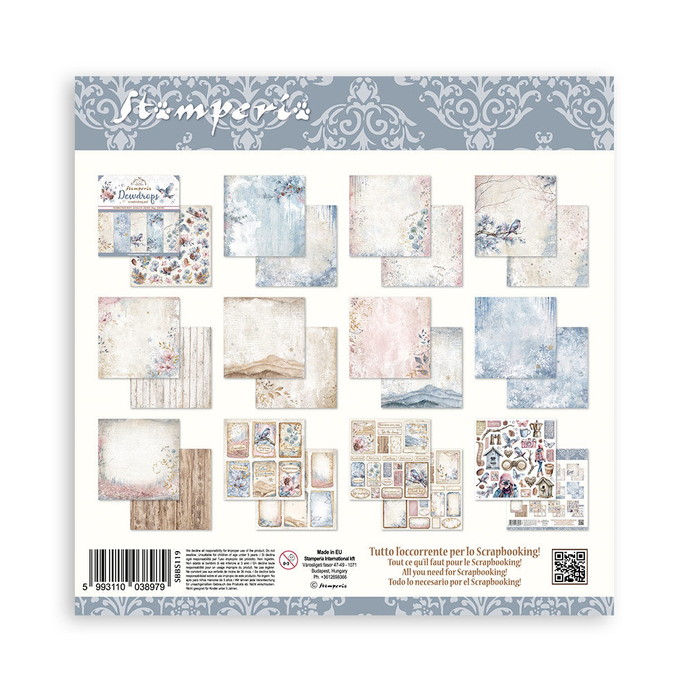 Stamperia Double-Sided Paper Pad 8x8 - Create Happiness Dewdrops