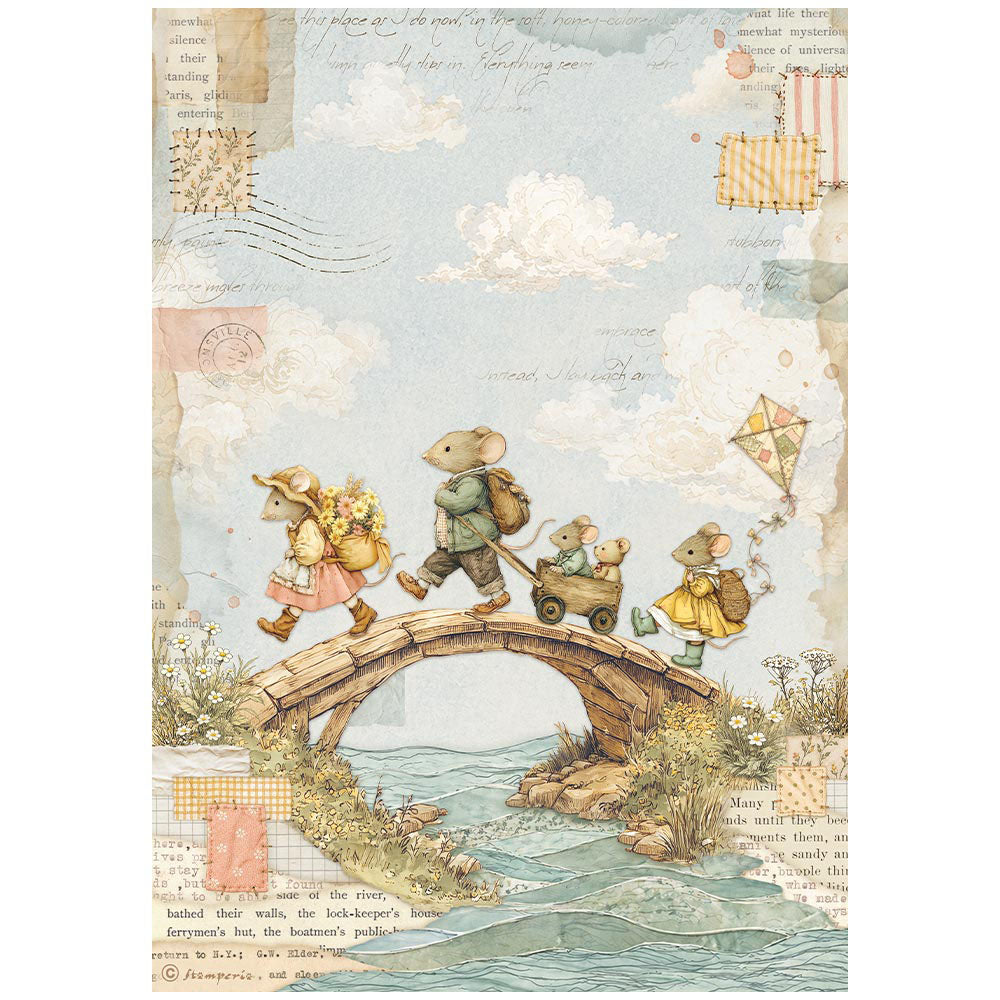 Stamperia Rice Paper Sheet A4 6pk - Cozy Family