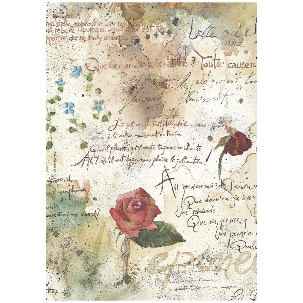 Stamperia Rice Paper Sheet A4 6pk - Flowers and Poems