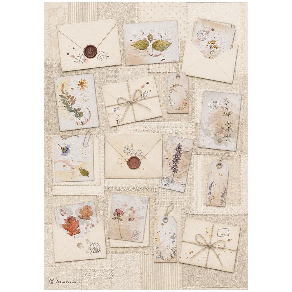 Stamperia Rice Paper Sheet A4 6pk - Flowers and Poems