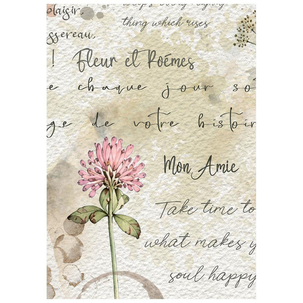 Stamperia Mini Rice Paper Sheets A6 - Flowers and Poems