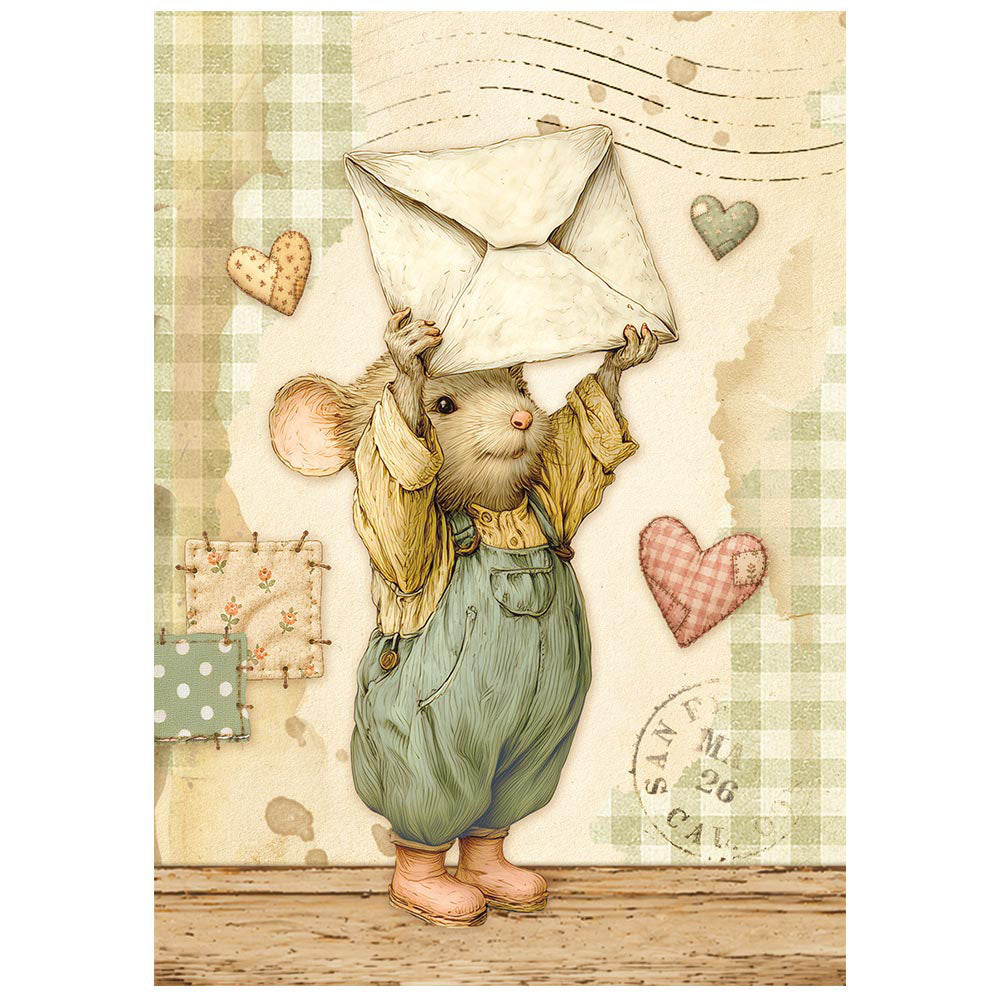 Stamperia Mini Rice Paper Sheets A6 - Cozy Family