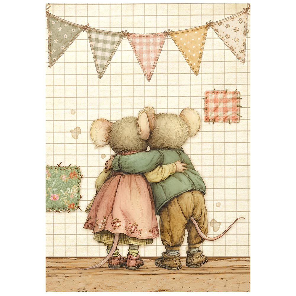Stamperia Mini Rice Paper Sheets A6 - Cozy Family