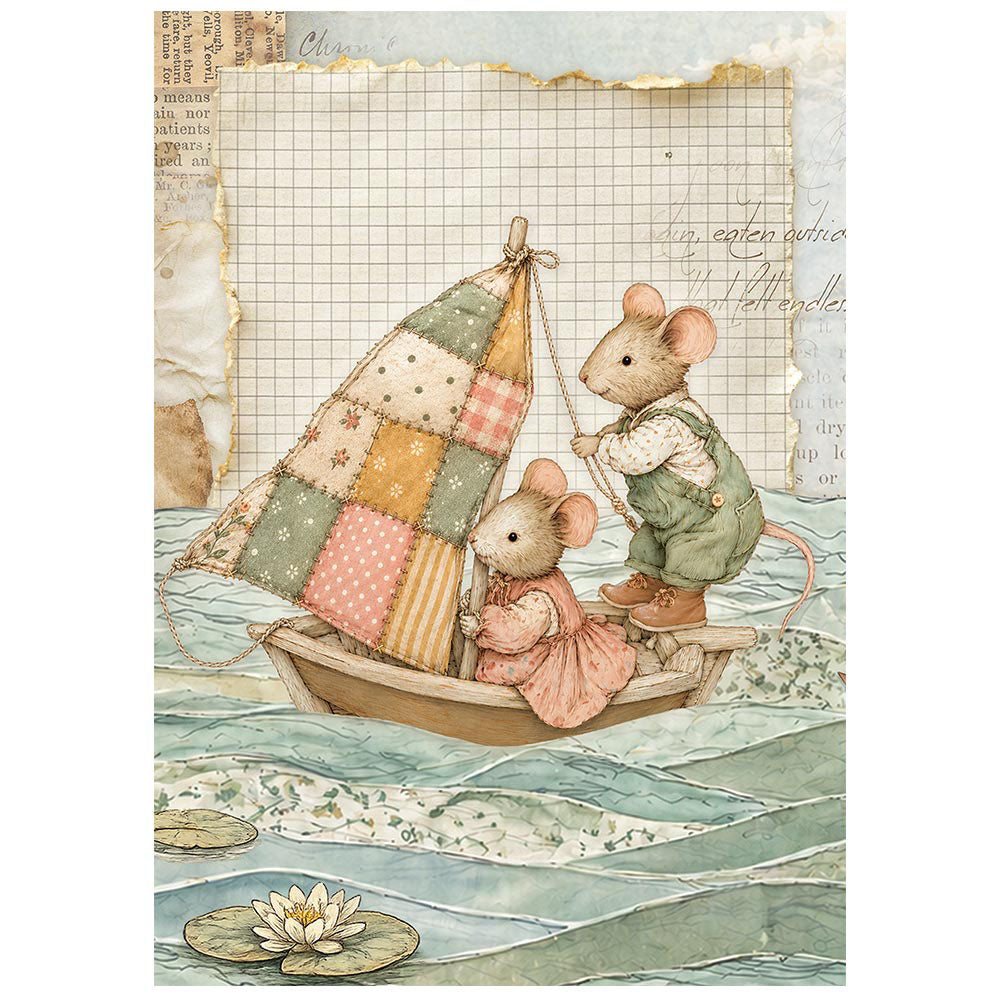 Stamperia Mini Rice Paper Sheets A6 - Cozy Family