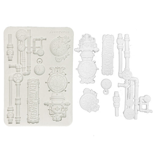 Stamperia Silicone Mould A5 - Garden Of Time - Clocks and Tubes