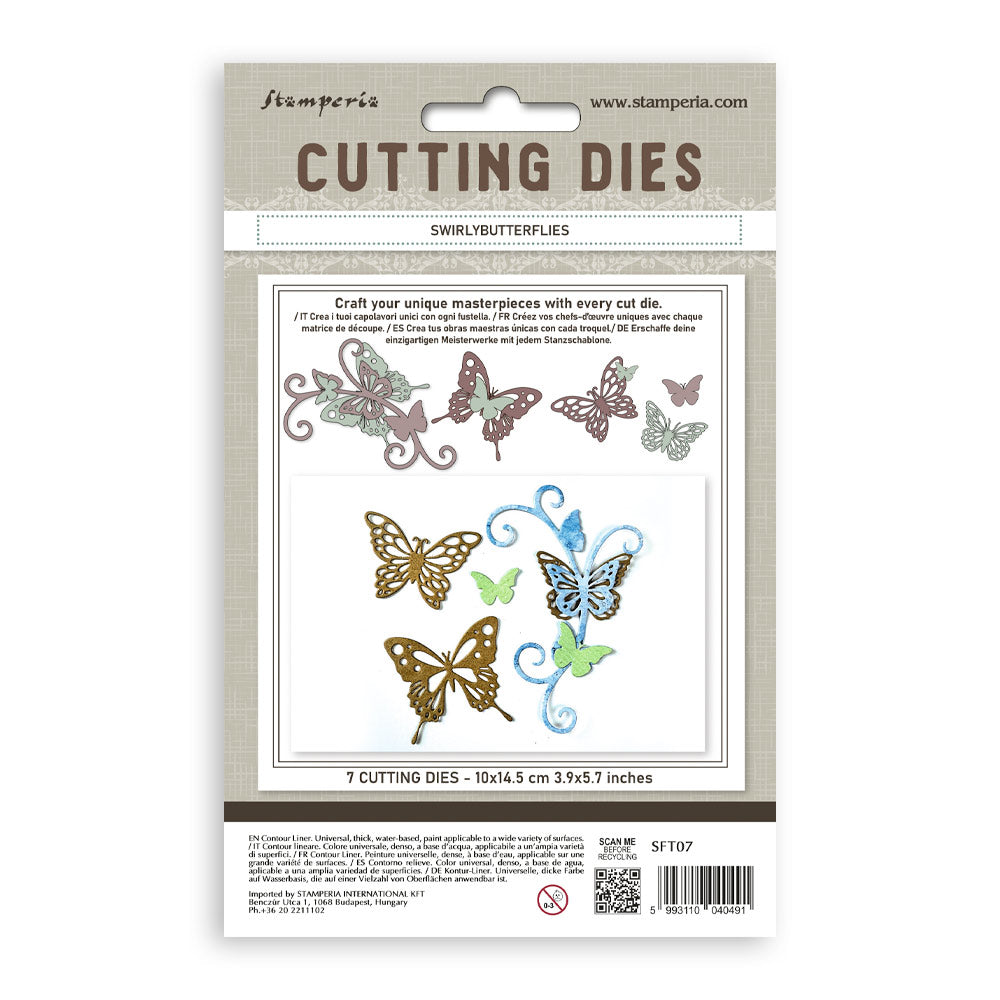 Stamperia Cutting Dies A6 - Swirly Butterflies
