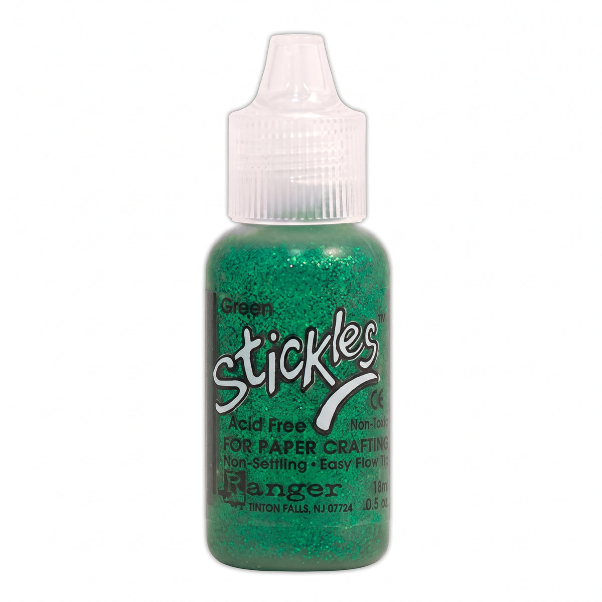 Ranger Stickles glitter glue in a clear squeeze bottle with a precision applicator tip