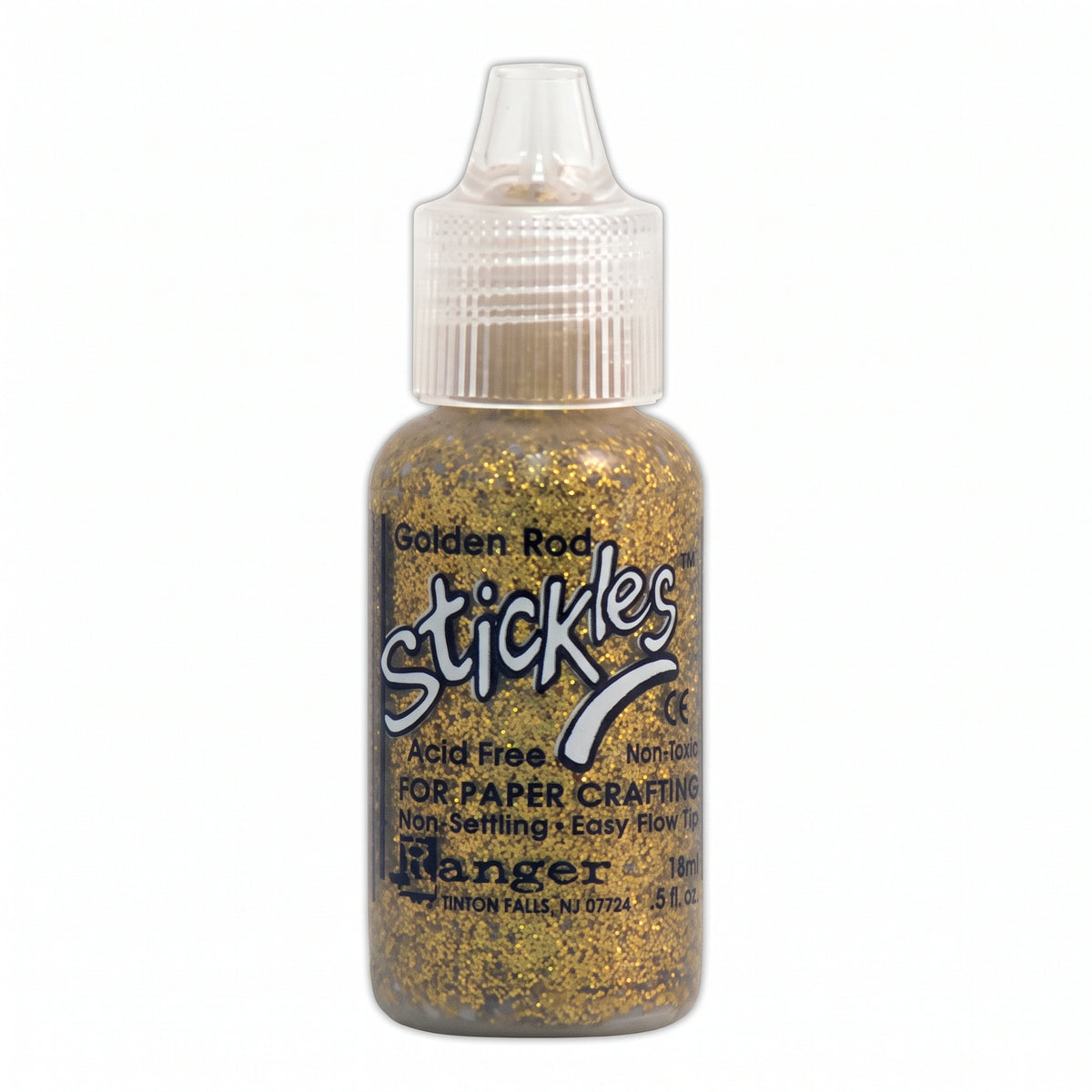 Ranger Stickles glitter glue in a clear squeeze bottle with a precision applicator tip