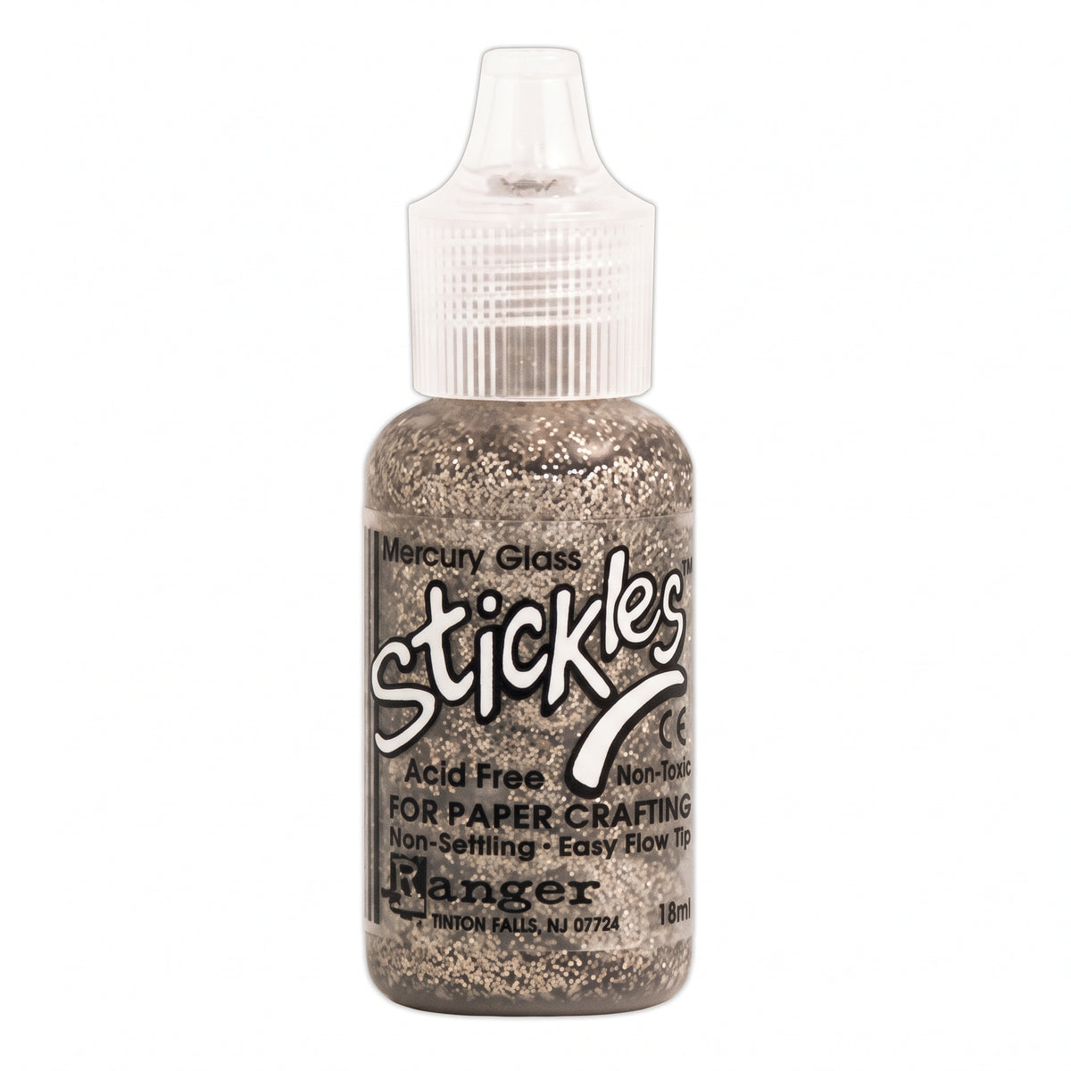 Ranger Stickles glitter glue in a clear squeeze bottle with a precision applicator tip