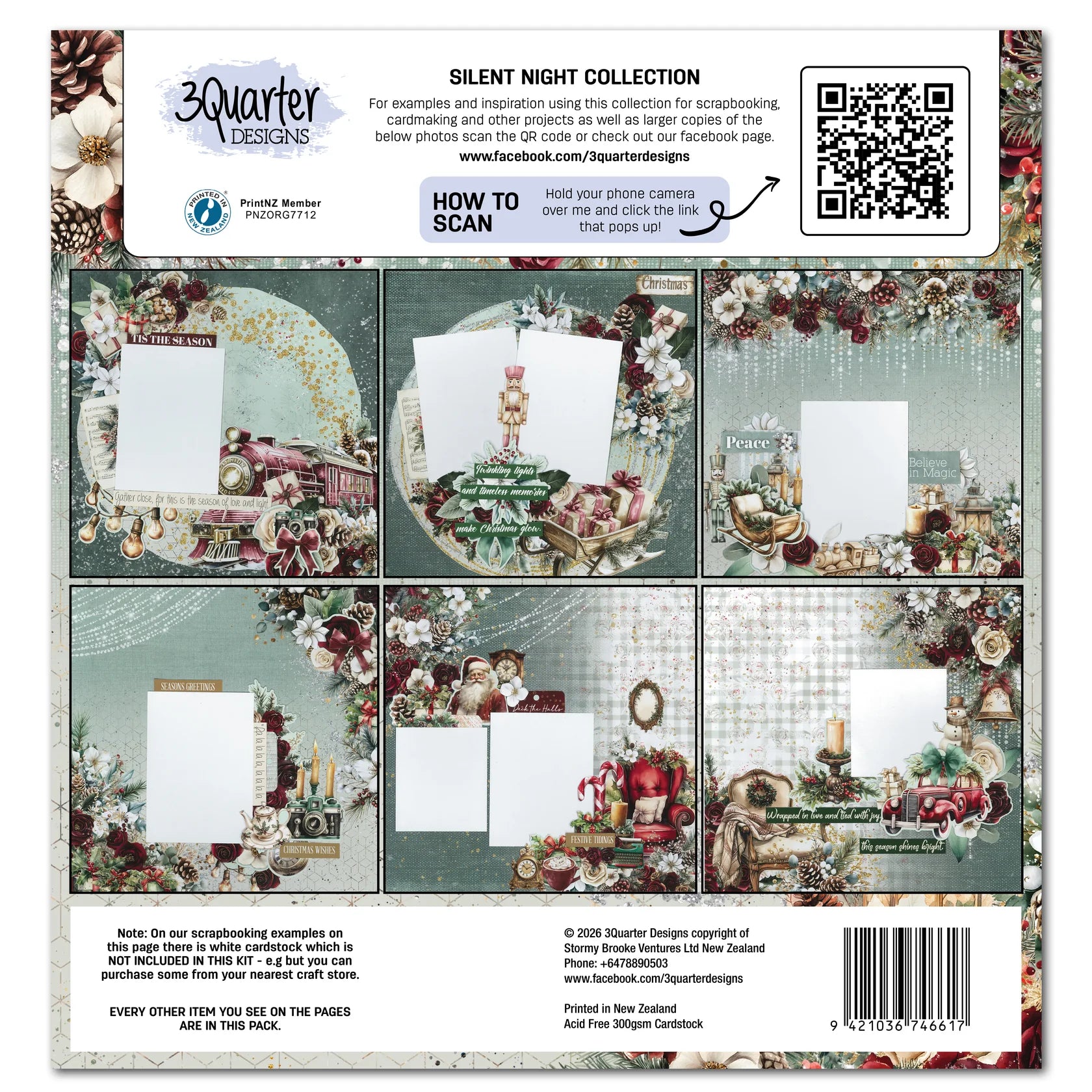 3Quarter Designs 12x12 Paper Pack - Silent Night