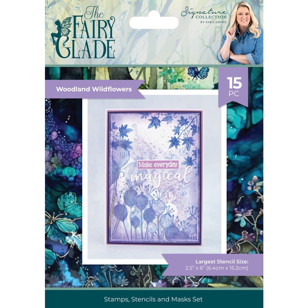 Sara Signature Fairy Glade Stamps Stencils And Masks - Woodland Wildflowers