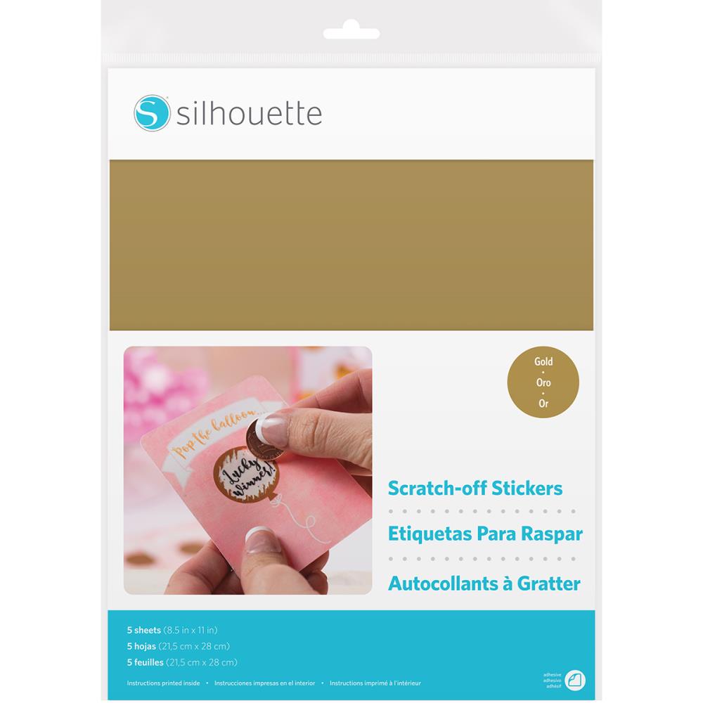 Silhouette Printable Scratch-Off Sticker Sheets 5pk - Gold