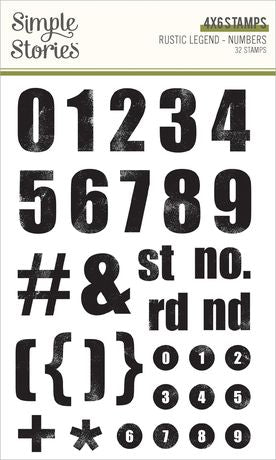 Set of black numbers and symbols on a white background with 'Simple Stories' branding.