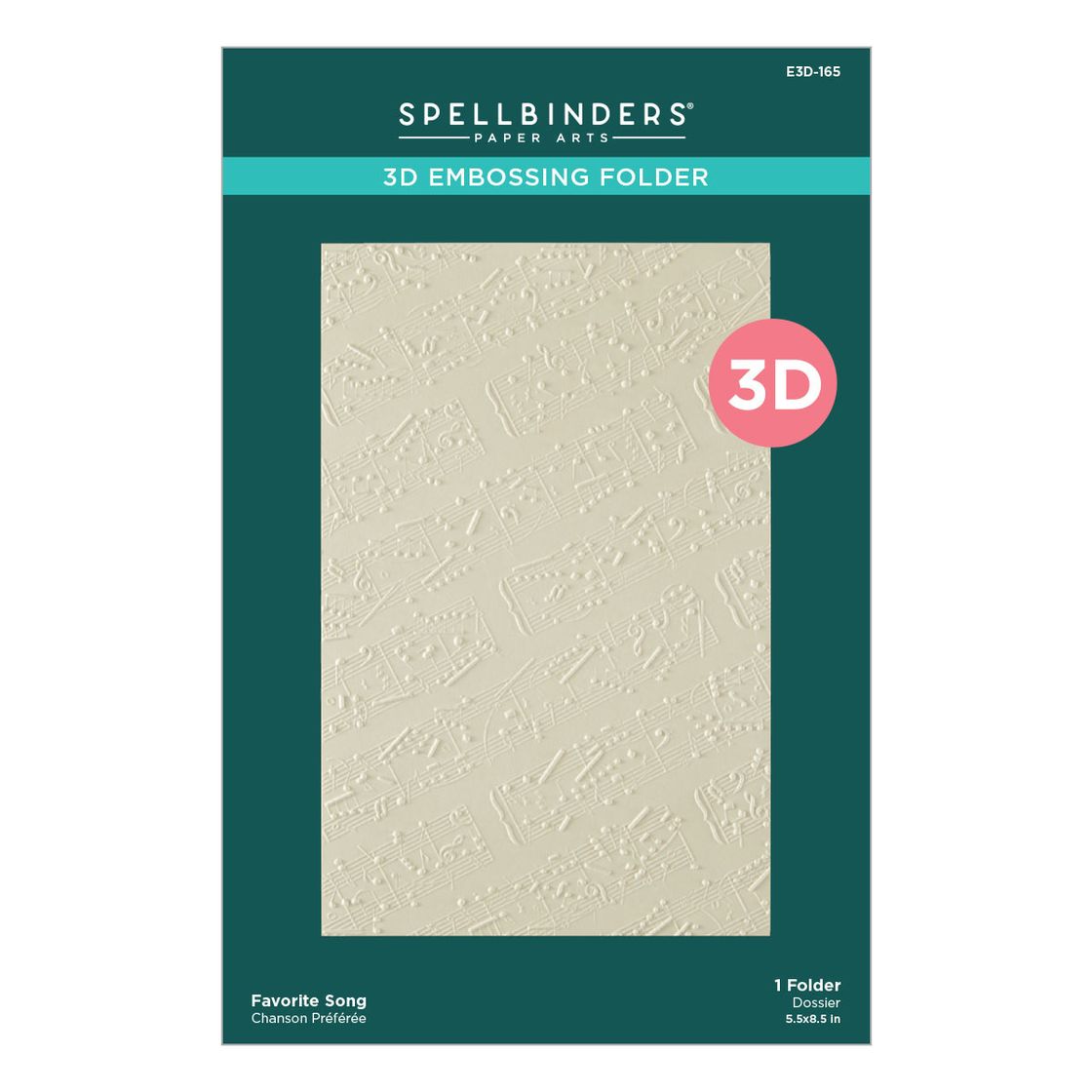 Spellbinders 3D embossing folder with embossed design on a white background