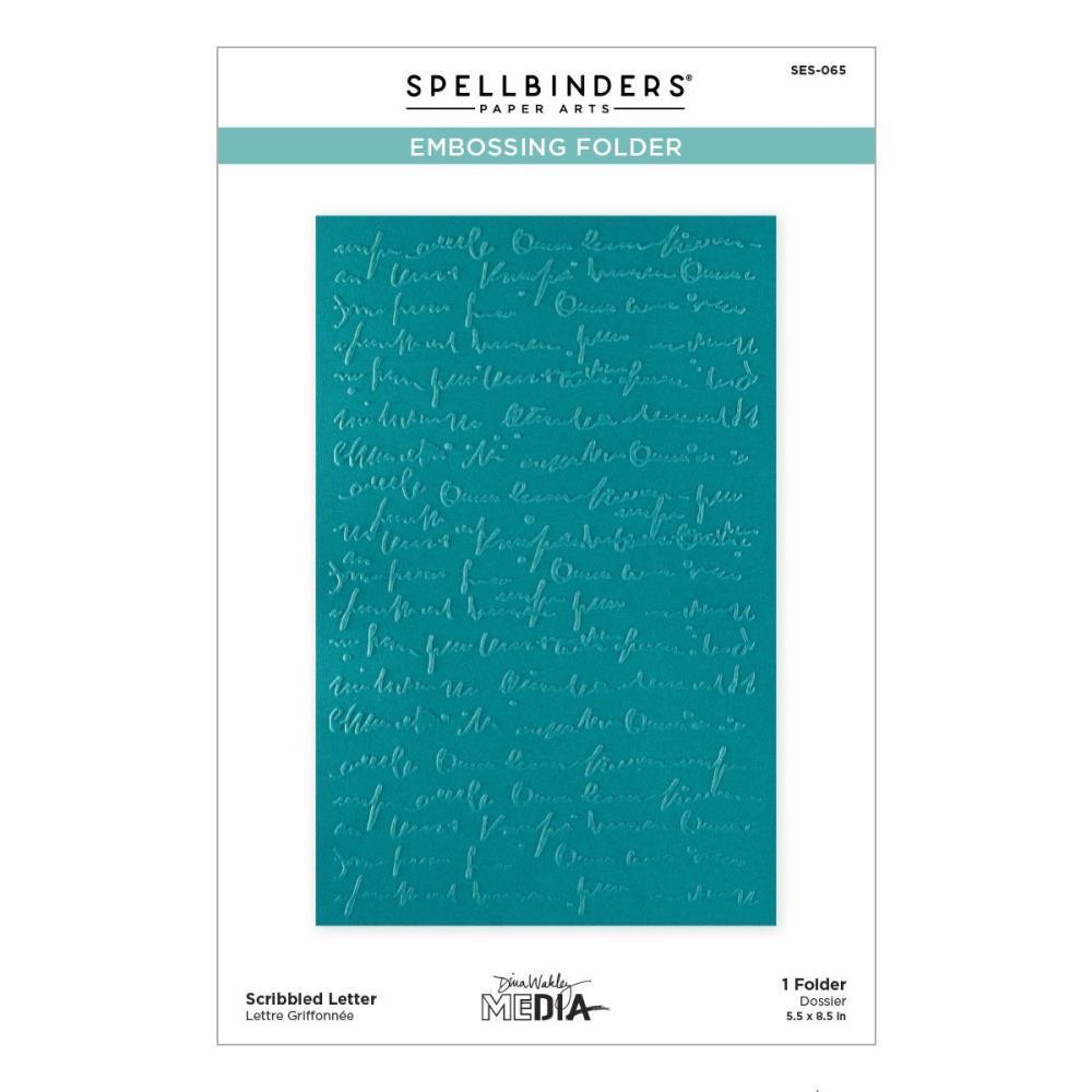 Spellbinders 3D Embossing Folder By Dina Wakley - Scribbled Letter