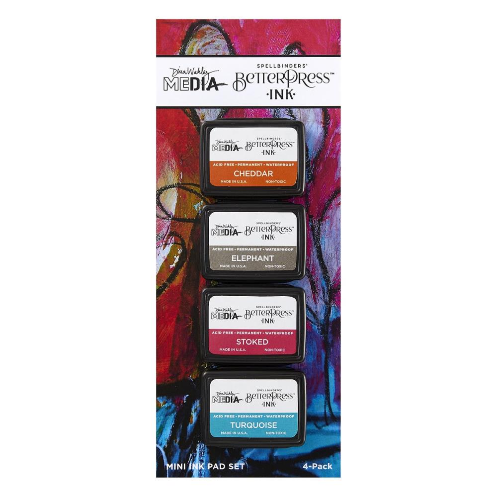 Packaging of Spellbinders Media BetterPress Ink mini ink pad set