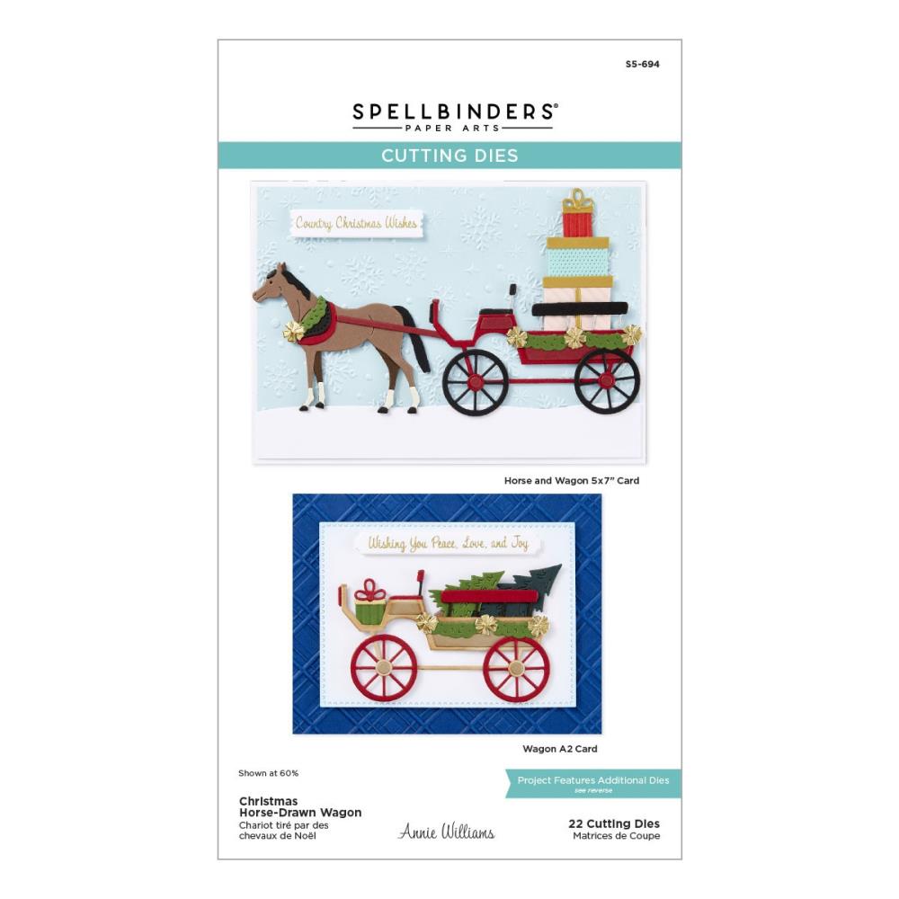 Spellbinders Etched Dies - Christmas Horse-Drawn Wagon