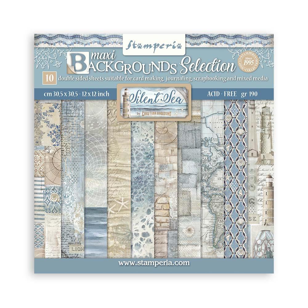 Stamperia Backgrounds Double-Sided Paper Pad 12x12 - Silent Sea