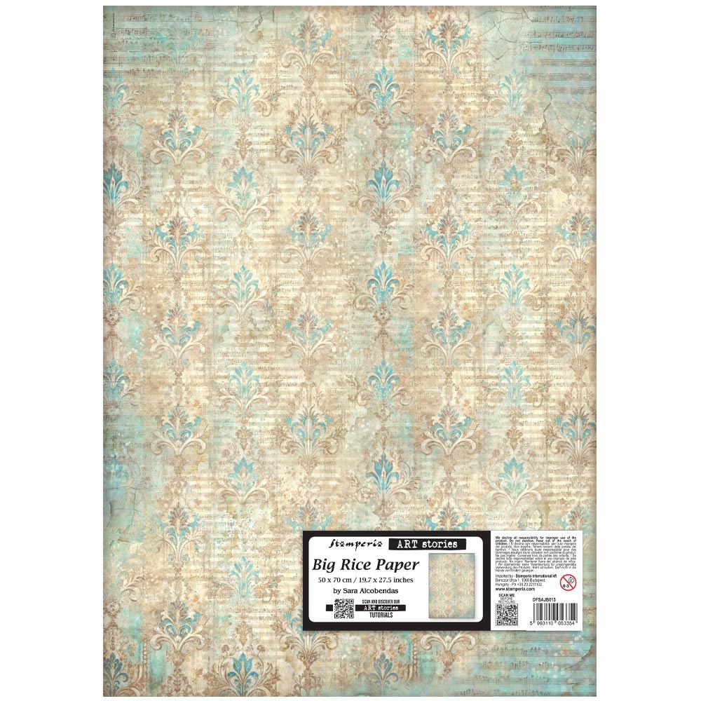 Decorative paper with a vintage pattern and Hunkydory branding on a white background