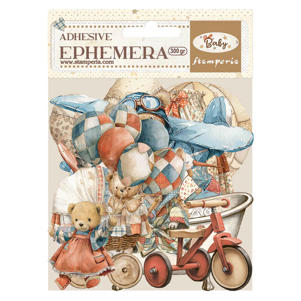 Stamperia Cardstock Ephemera Adhesive Paper Cut Outs - Baby