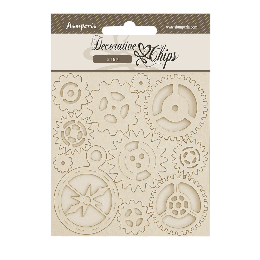 Stamperia Decorative Chips - Alterego Gears and Compass