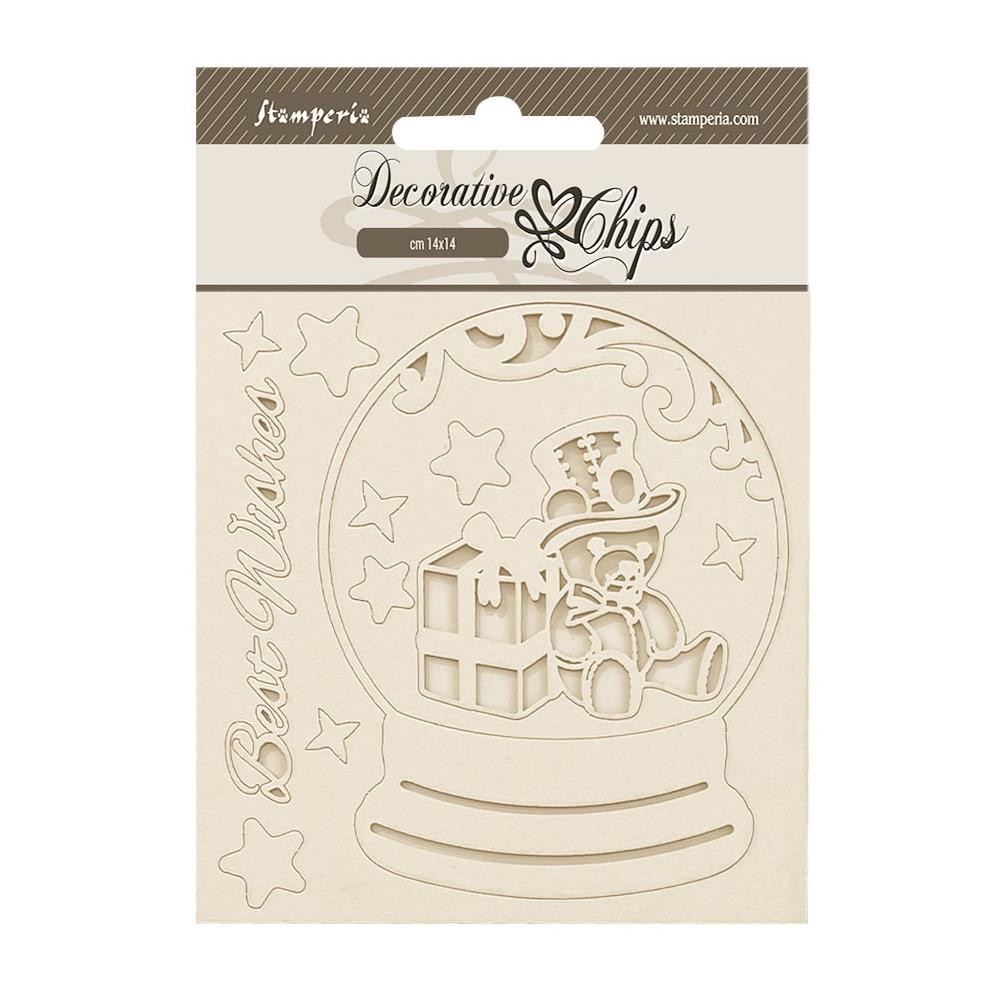 Stamperia Decorative Chips - Gear Up For Christmas Snowglobes