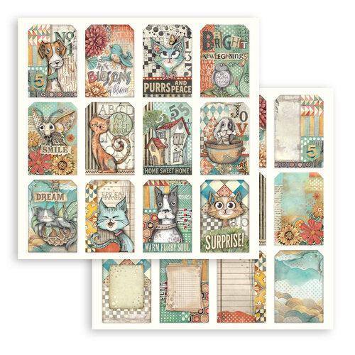 Stamperia Double-Sided Cardstock 12X12 - Furry Friends - Tags