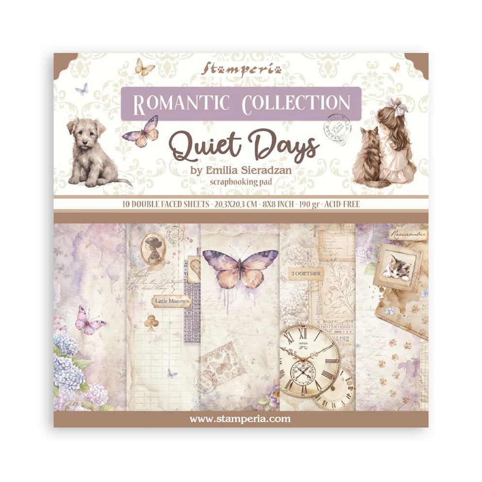 Stamperia Double-Sided Paper Pad 8x8 - Quiet Days