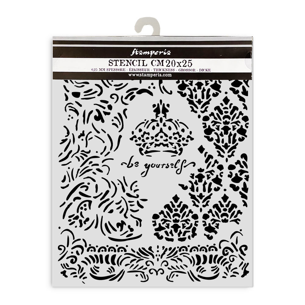 Stamperia Media Stencil 20x25cm - Alterego Crown Be Yourself