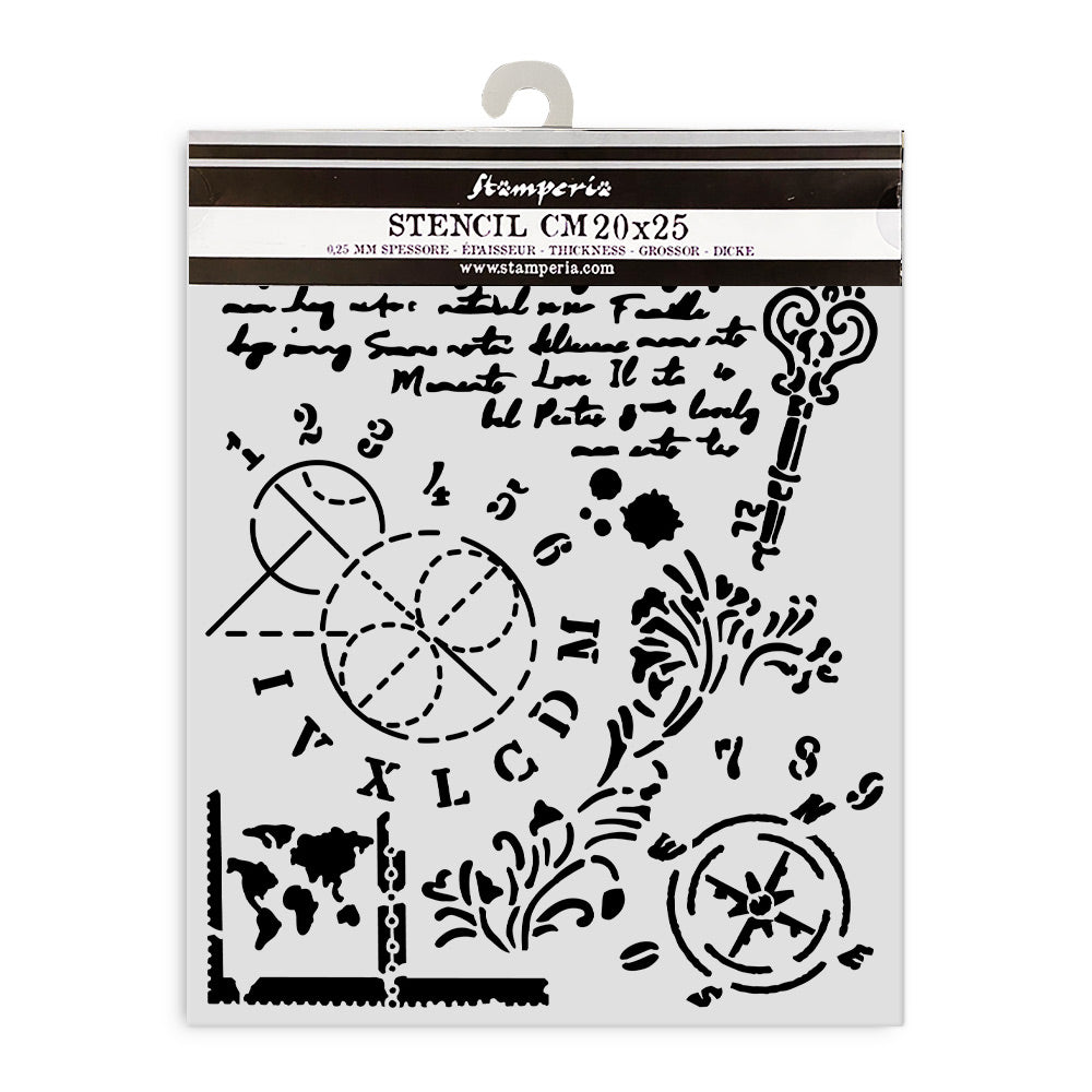 Stamperia Media Stencil 20x25cm - Alterego Key Numbers