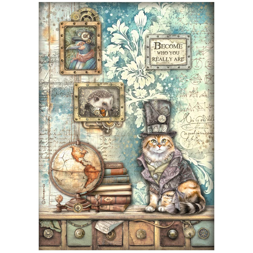 Stamperia Rice Paper Sheet A4 - Alterego Cat