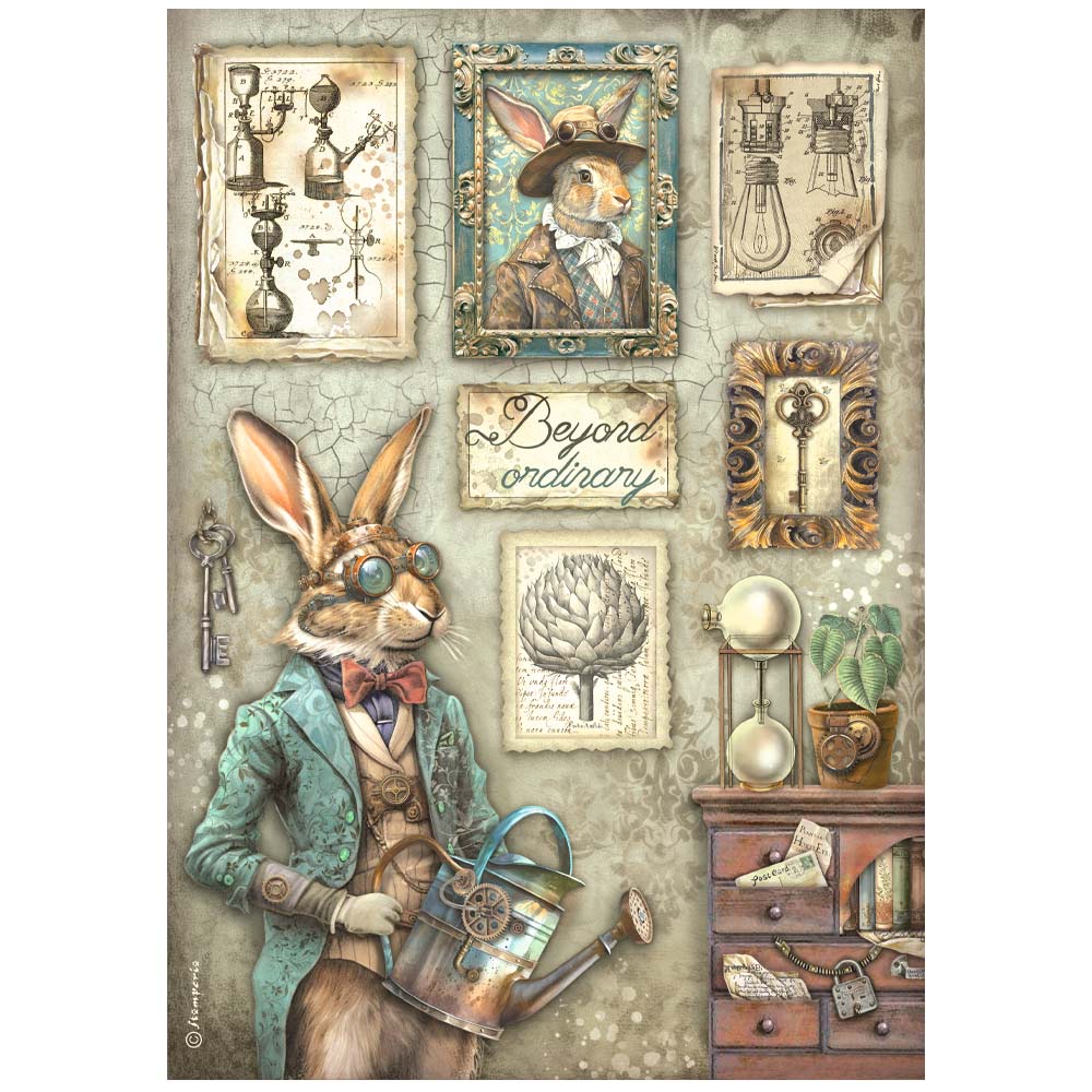 Stamperia Rice Paper Sheet A4 - Alterego Rabbit