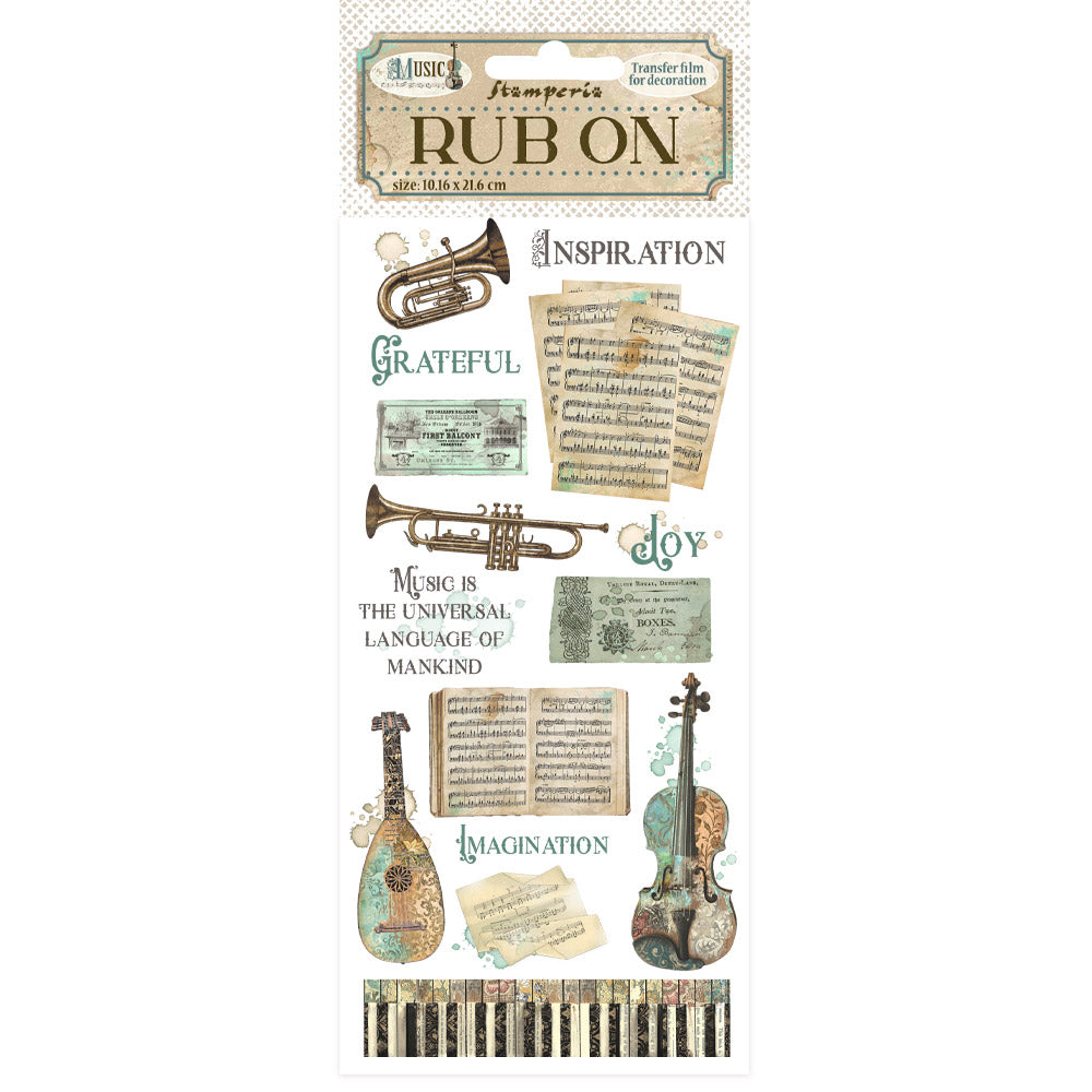 Stamperia Rub-On - Music Instruments