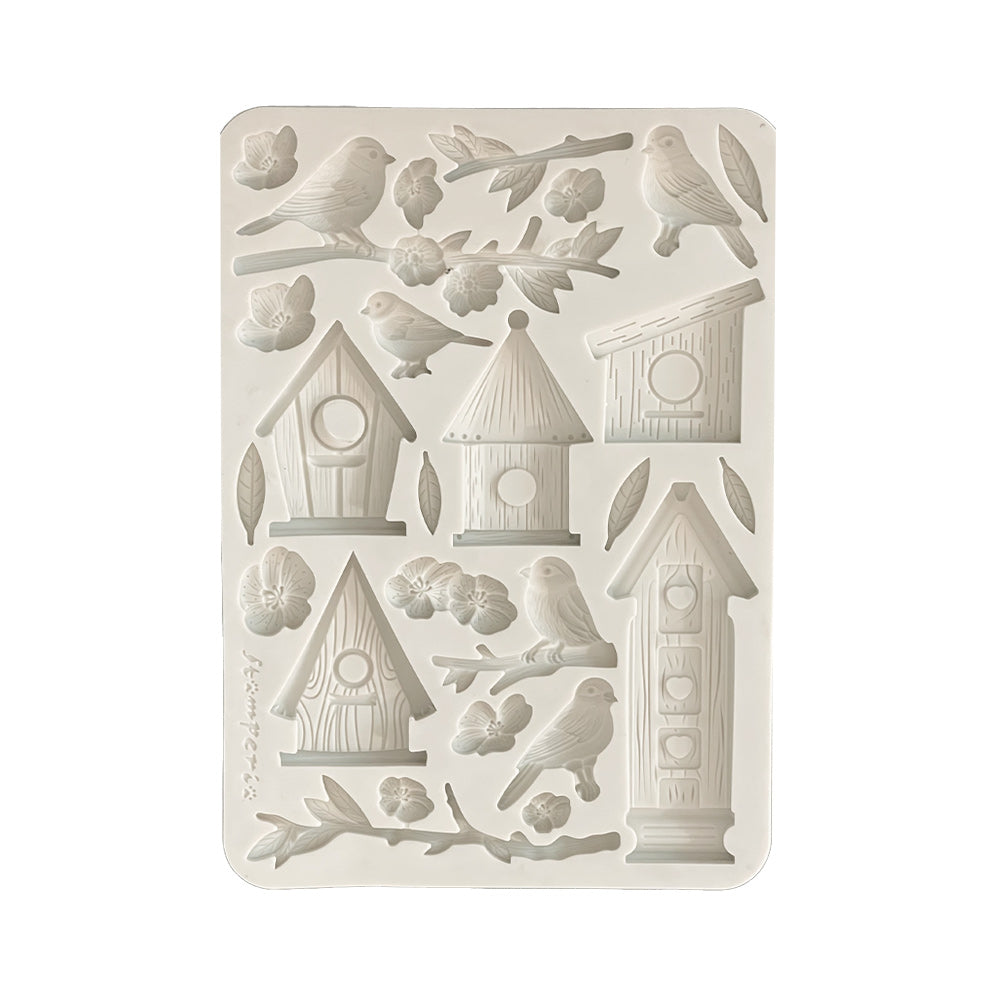 Stamperia Silicone Mould A5 - Create Happiness Dewdrops Nests and Birds