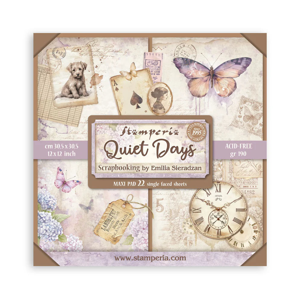 Stamperia Single-Sided Paper Pad 12x12 - Quiet Days